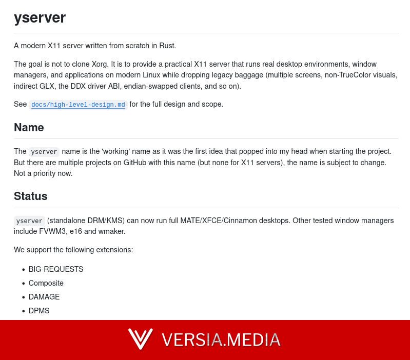 Релиз открытого проекта yserver 1.0.0 — X-сервера на Rust и для запуска MATE, Xfce и Cinnamon — Tech | Versia.media