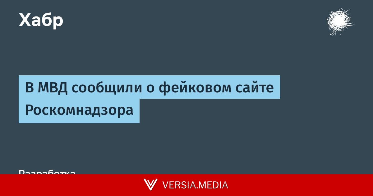 В МВД сообщили о фейковом сайте Роскомнадзора — Tech | Versia.media