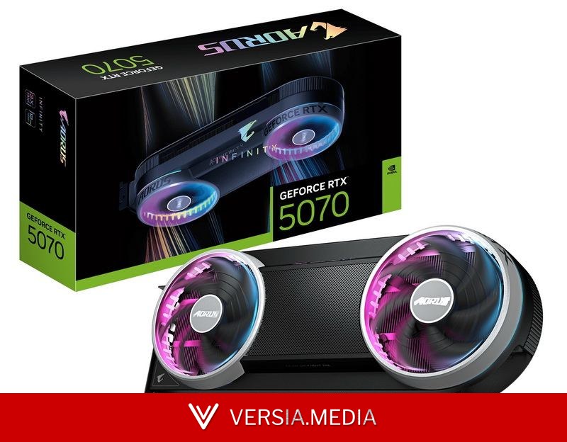 Gigabyte представила видеокарту Aorus GeForce RTX 5070 Infinity с экстравагантным кулером и скрытым питанием