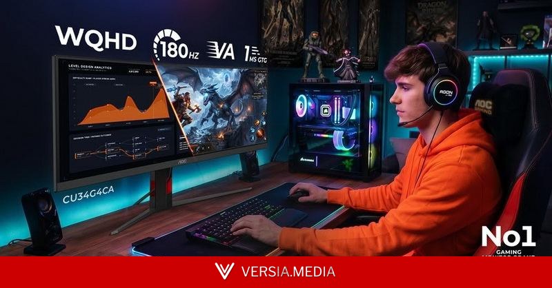 AOC представила пару 34-дюймовых изогнутых игровых VA-монитора с разрешением 3440 × 1440 пикселей и частотой до 250 Гц