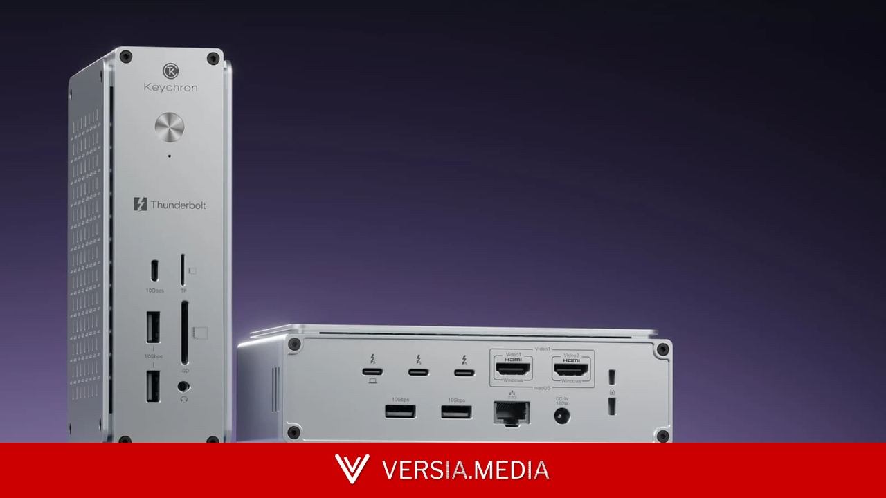 14 разъёмов, из которых три Thunderbolt 5. Представлена металлическая док-станция Keychron Thunderbolt 5 Dock (14-in-1)