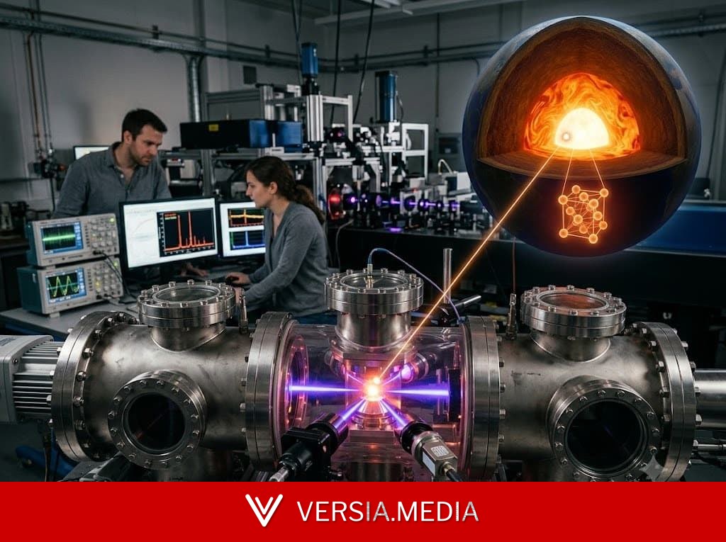Учёные воспроизвели давление в 3 миллиона атмосфер и температуру 5000 °C, чтобы изучить прочность железа в условиях ядра Земли