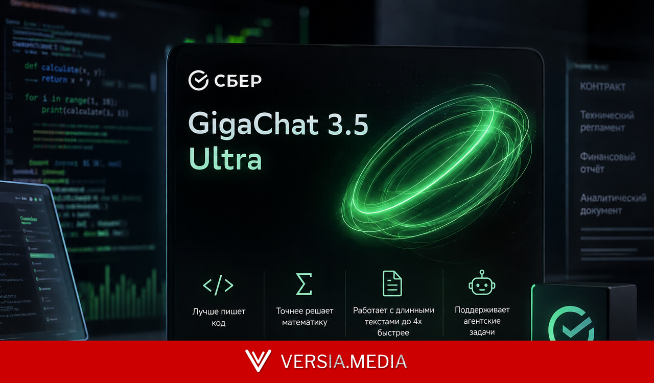 Доступна в «ГигаЧате»: Сбер представил флагманскую ИИ-модель GigaChat 3.5 Ultra