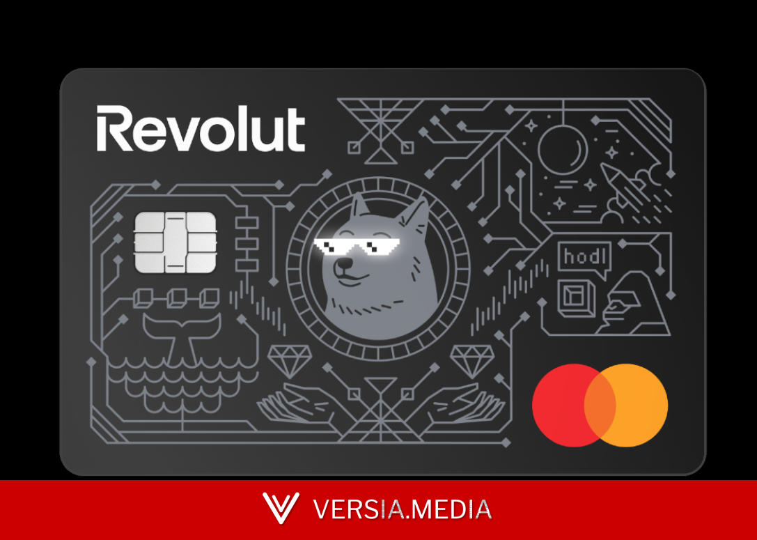 Очень необычная банковская карта: представлена Revolut Mastercard с мемной собакой, у которой светятся глаза