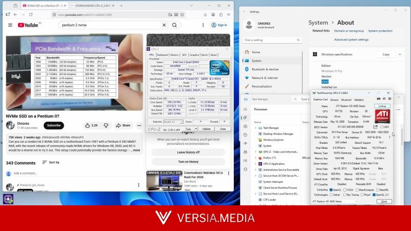 Энтузиаст запустил Windows 11 на компьютере с памятью DDR, чипом Intel Core 2 Quad и видеокартой Radeon HD 4650